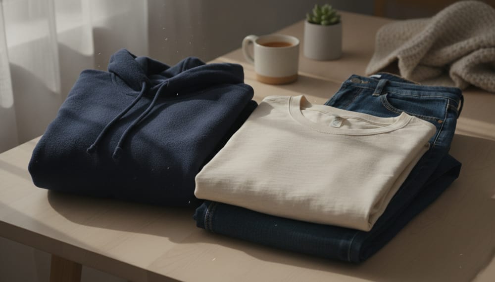 Folded Just My Size hoodie, tee and jeans