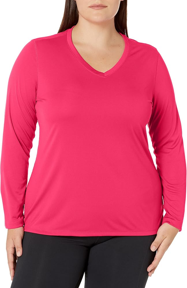 Just My Size Cool Dri Long-Sleeve V-Neck