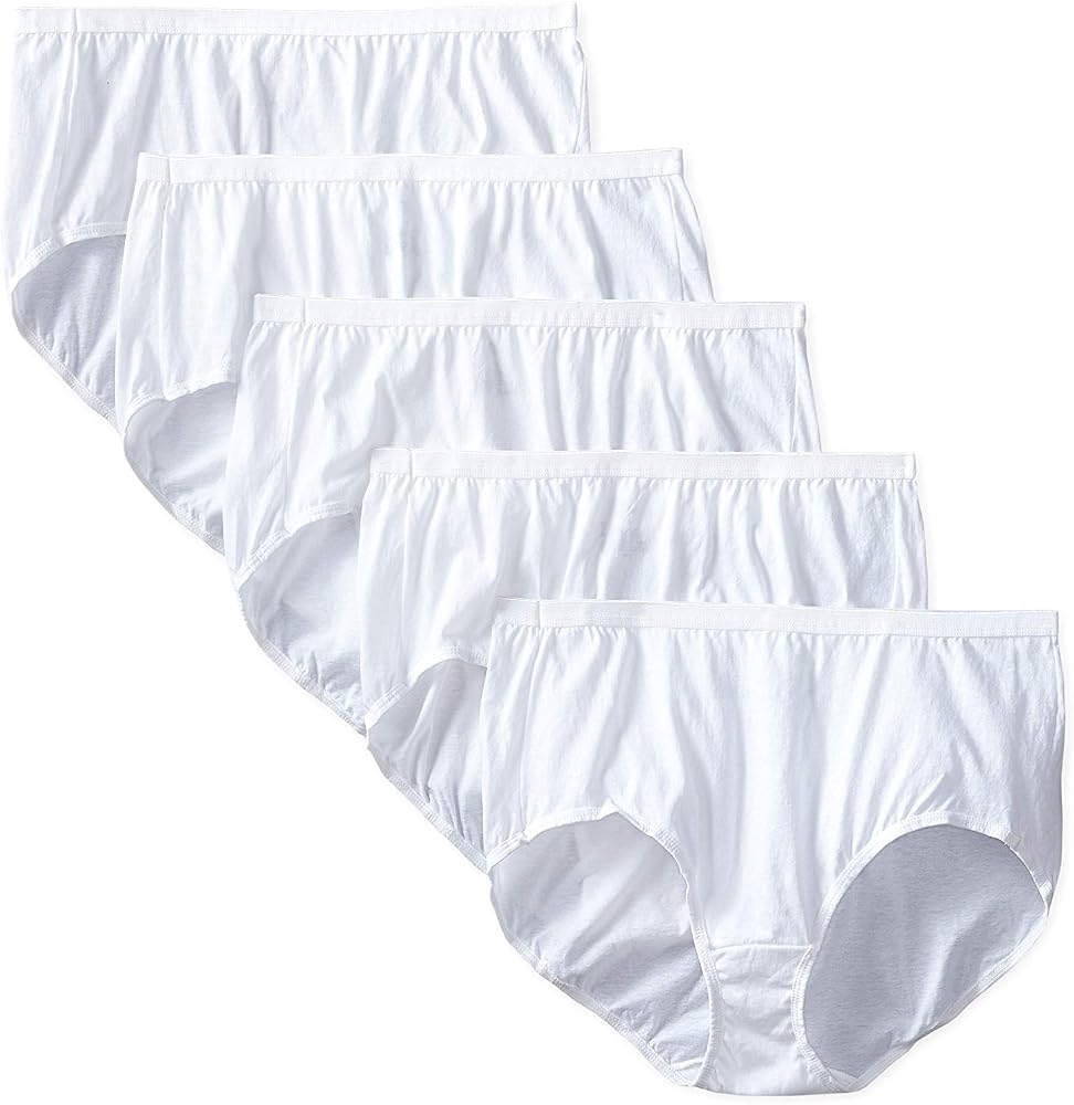 Just My Size Cotton Brief Panties, 5-Pack