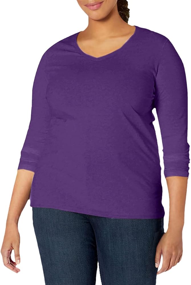 Just My Size Long-Sleeve V-Neck Tee