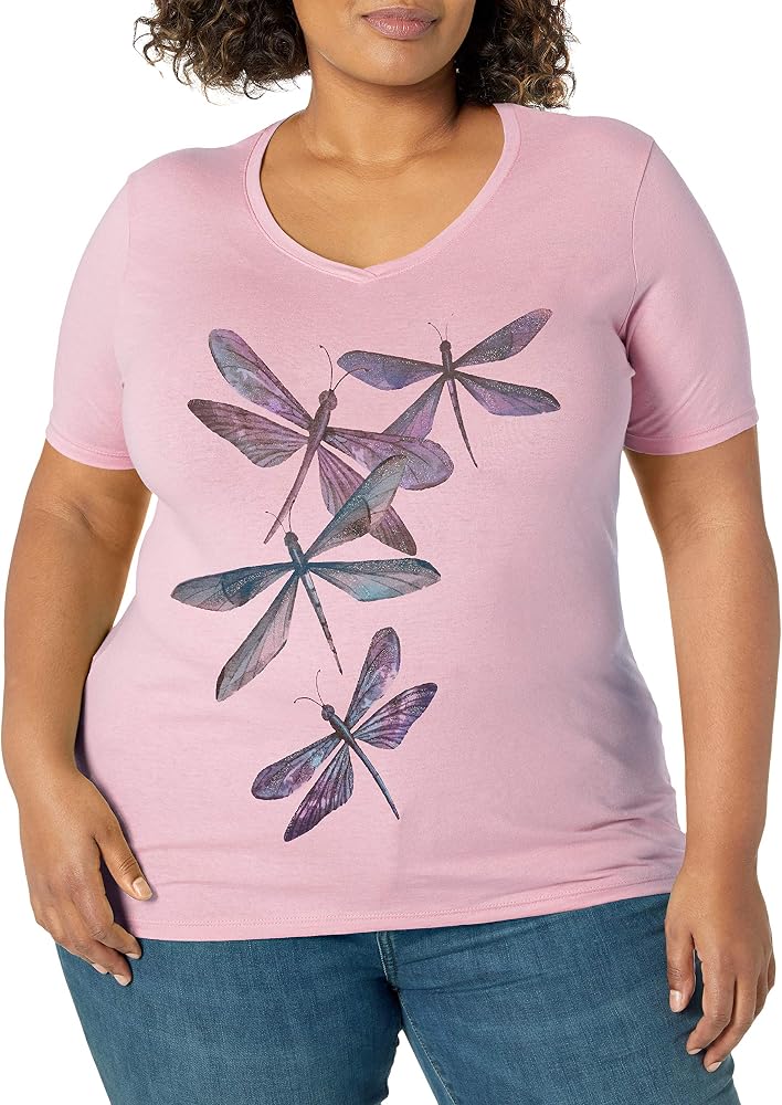 Just My Size Printed V-Neck Tee
